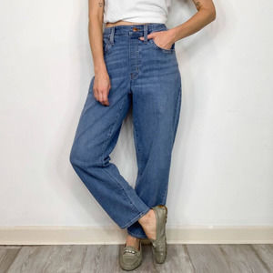 MADEWELL 90s y2k mom jeans elastic waist high rise light wash VSCO